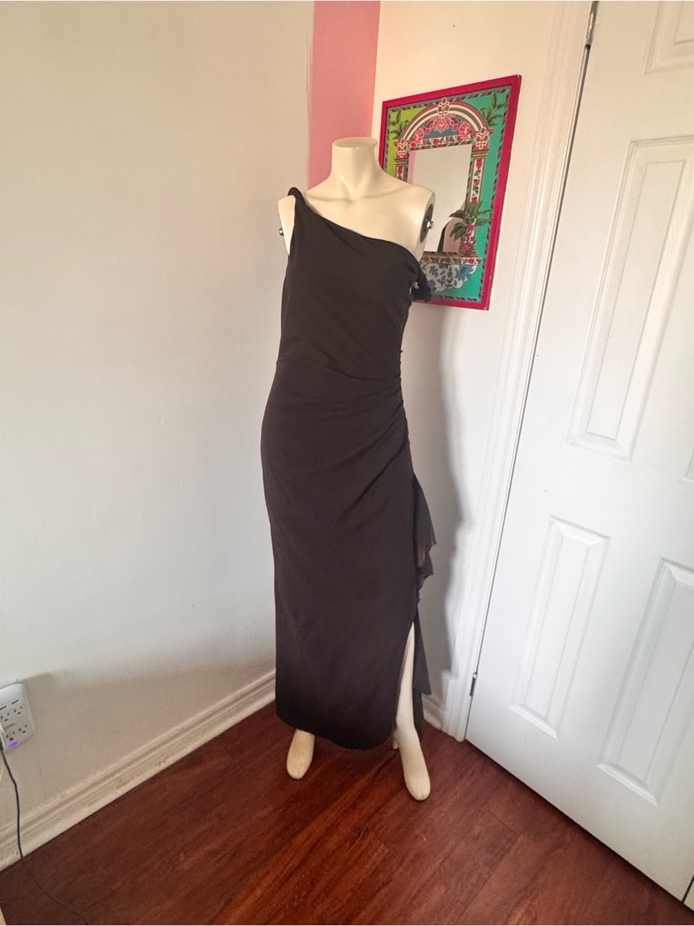 Elegant Off-Shoulder Brown Evening Dress